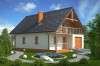 Projekt domu Pulczynów tech. L-6055 tech., parterowy z garażem, z poddaszem mieszkalnym, bez podpiwniczenia-kolorystyka wersja 4