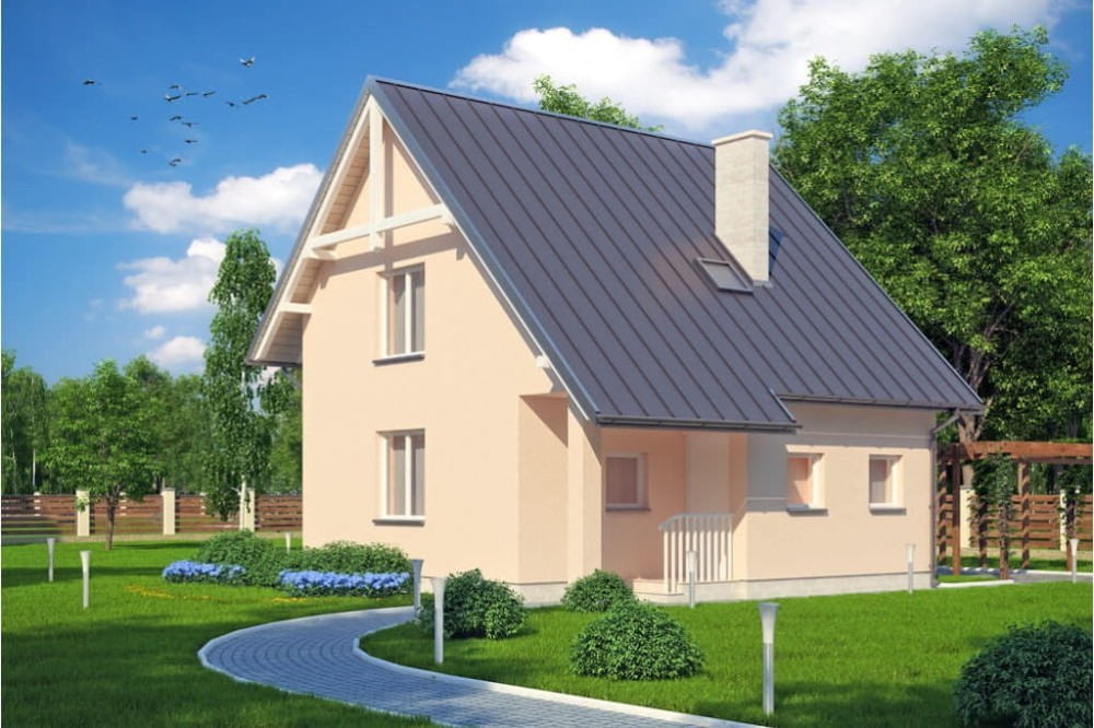 Projekt domu Jerzmanowa L-6130, parterowy z poddaszem mieszkalnym, bez podpiwniczenia-kolorystyka wersja 4
