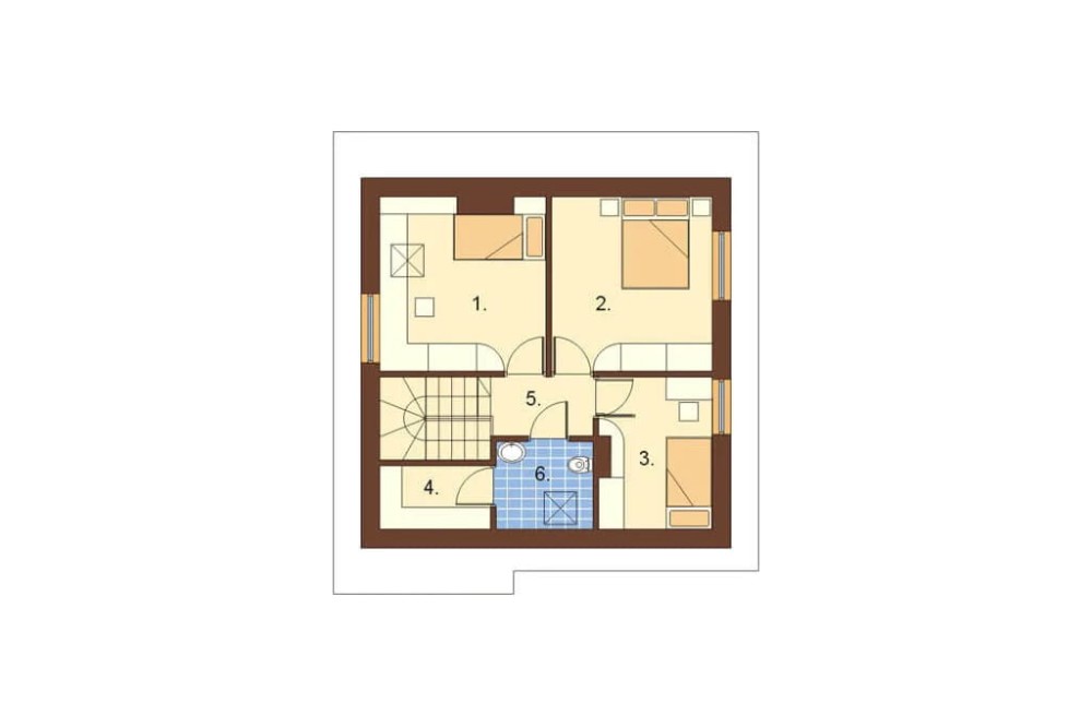 Projekt domu Jerzmanowa L-6130, parterowy z poddaszem mieszkalnym, bez podpiwniczenia -rzut poddasza