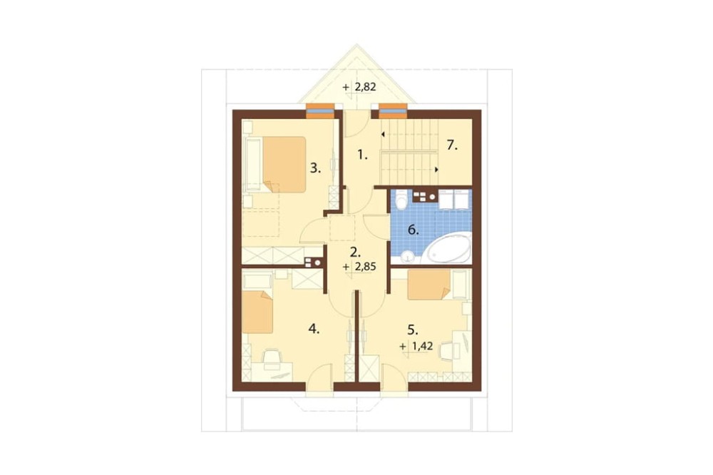 Projekt domu Rodowo L-6180, parterowy z poddaszem mieszkalnym, bez podpiwniczenia -rzut poddasza