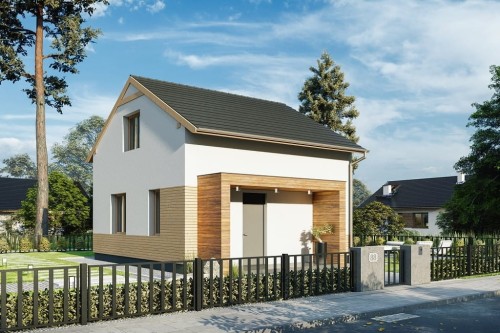 Projekt domu Glanna 2 L-6771, parterowy z poddaszem użytkowym, nowoczesny, bez garażu, bez podpiwniczenia - wizualizacja elewacji