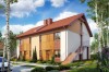Projekt domu Stokrotek tech. DM-6564 tech., Budynek czteromieszkaniowy, bliźniaczy, po dwa mieszkania w każdym segmencie, piętrowy, niepodpiwniczony, bez garażu-kolorystyka wersja 3