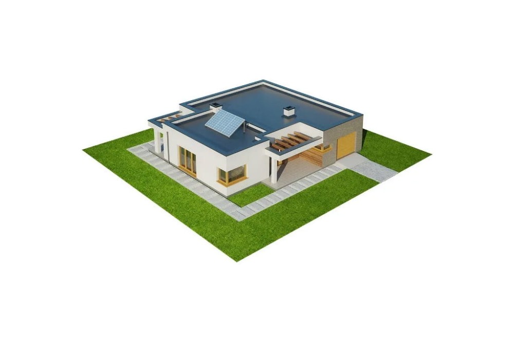 Projekt domu Oliwnik DM-6621 , parterowy, jednorodzinny, nowoczesny, z garażem -model