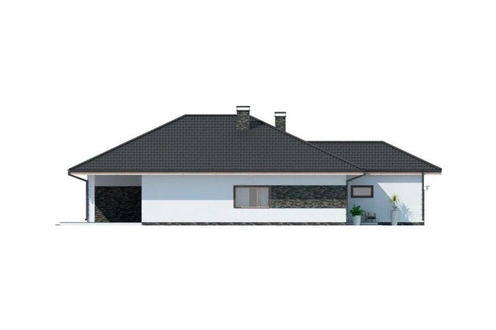 Projekt domu DM-6604 - elewacja boczna
