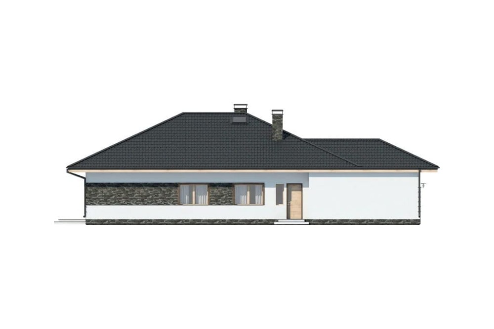 Projekt domu L-6604 - elewacja boczna