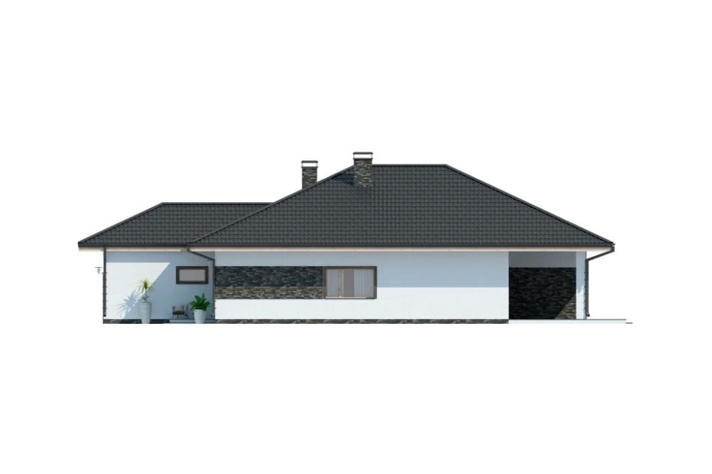 Projekt domu L-6604 - elewacja boczna