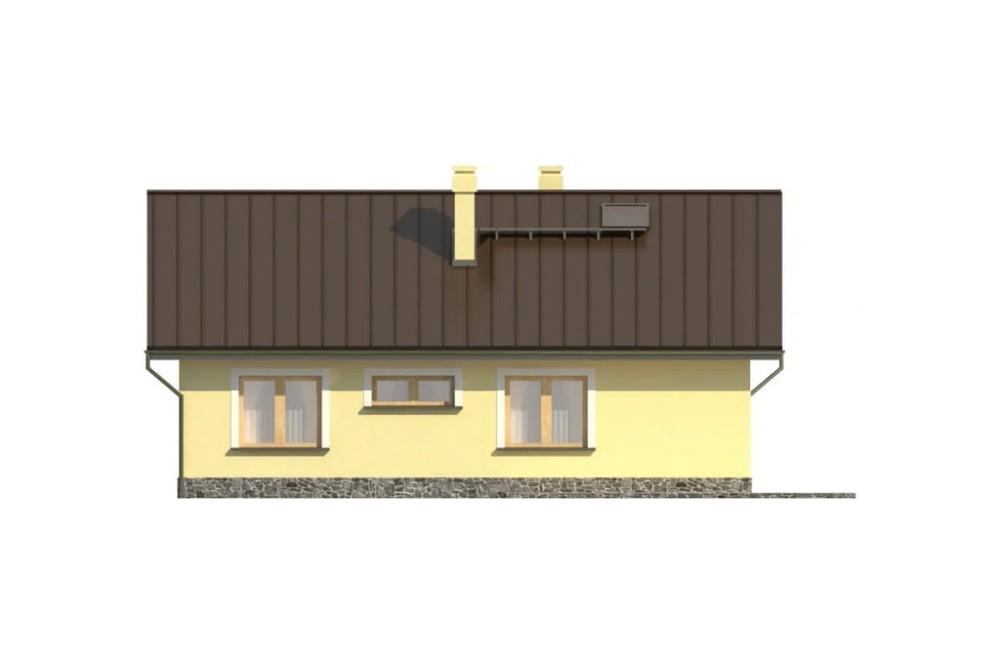 Projekt domu Poladowo DM-6299 , parterowy, jednorodzinny dworkowy, bez garażu-elewacja ogrodowa
