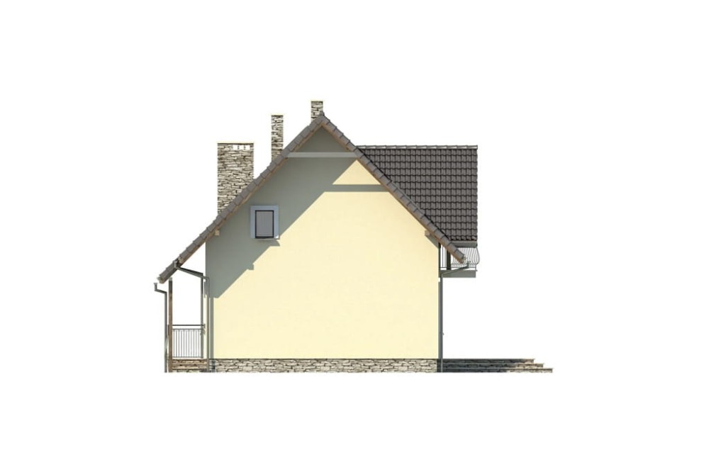 Projekt domu DM-6190 D - elewacja boczna