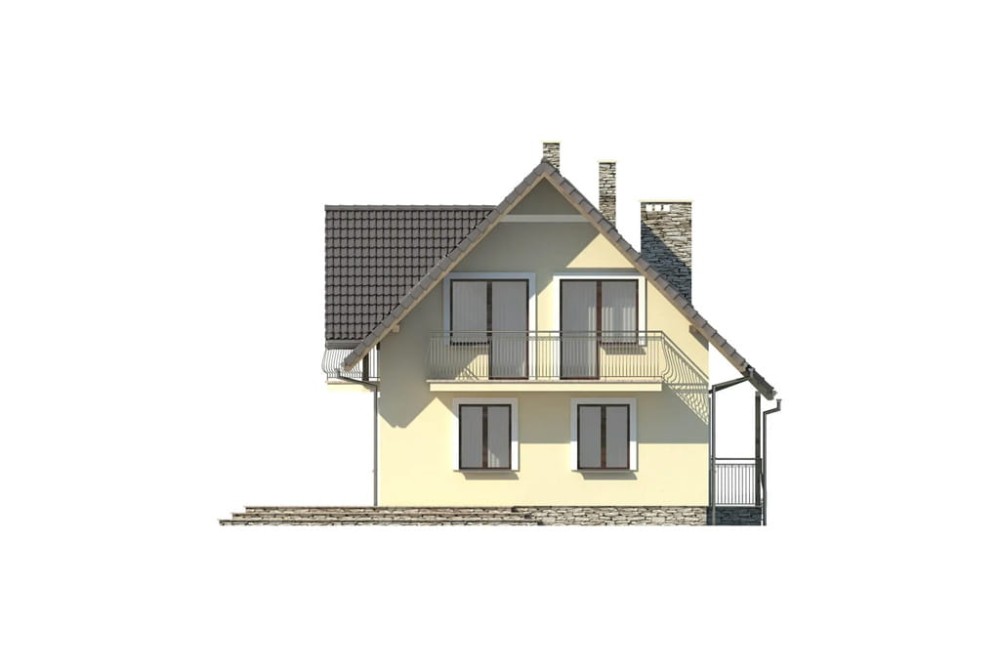 Projekt domu DM-6190 D - elewacja boczna