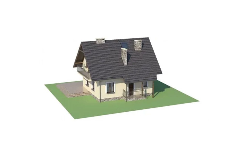 Projekt domu Turowice D DM-6190 D, parterowy, z poddaszem użytkowym, jednorodzinny, tradycyjny, bez garażu -model