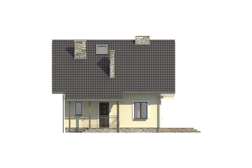 Projekt domu L-6190 D - elewacja frontowa
