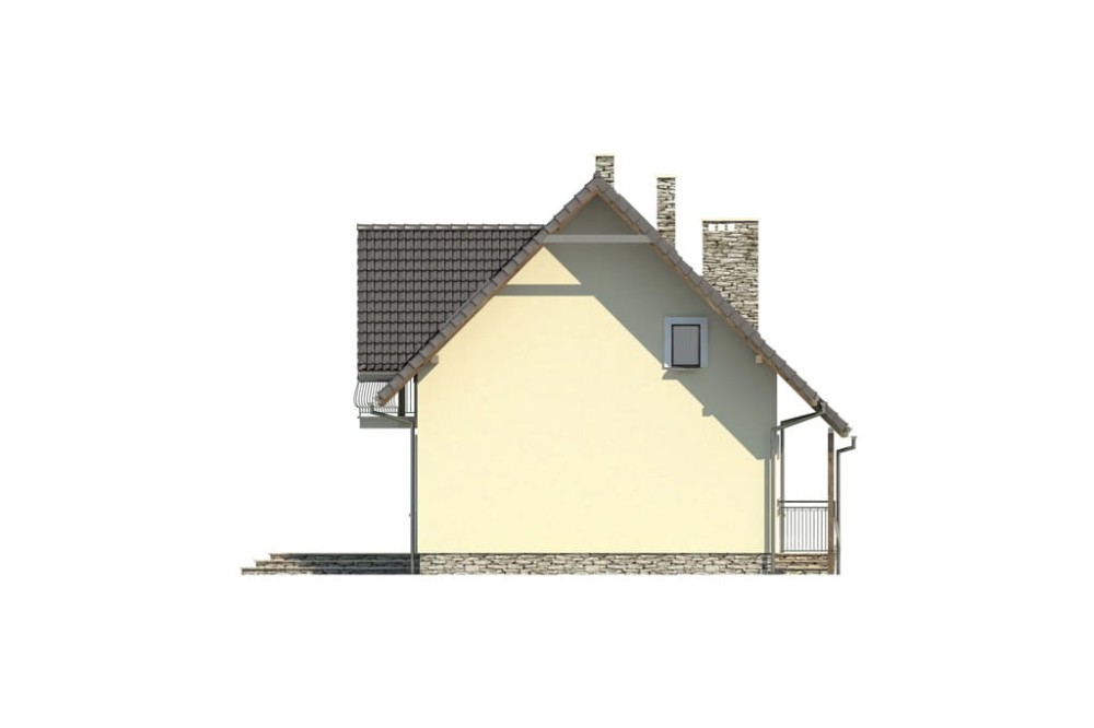 Projekt domu L-6190 D - elewacja boczna