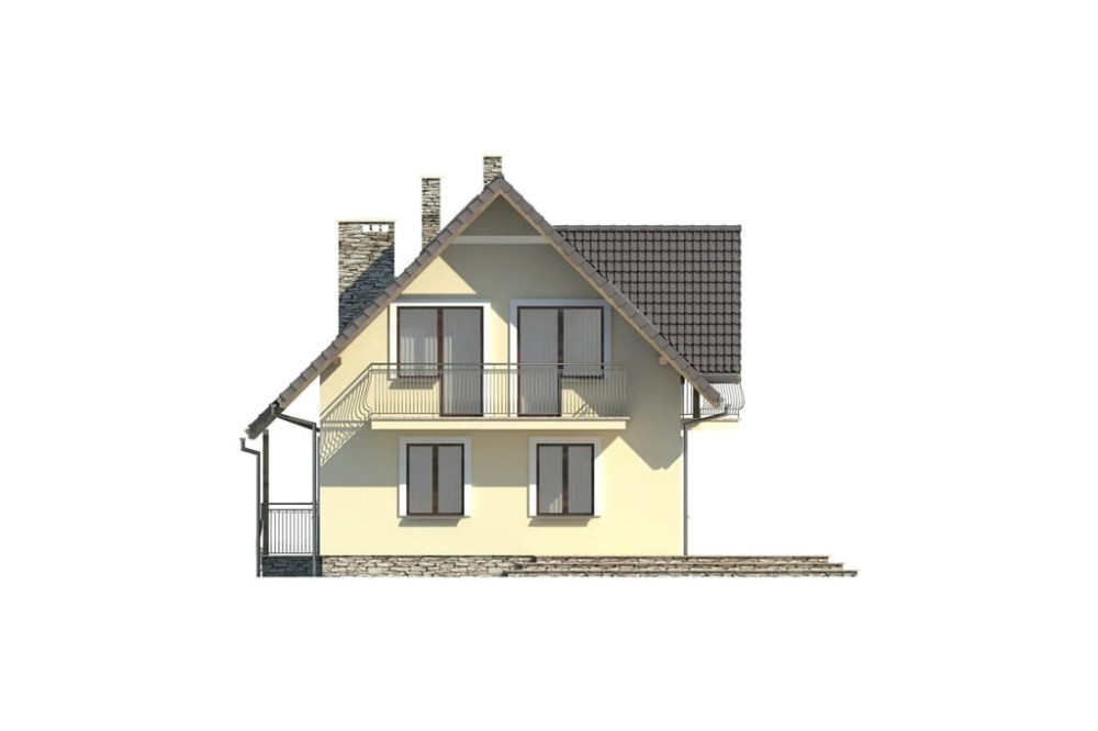 Projekt domu L-6190 D - elewacja boczna