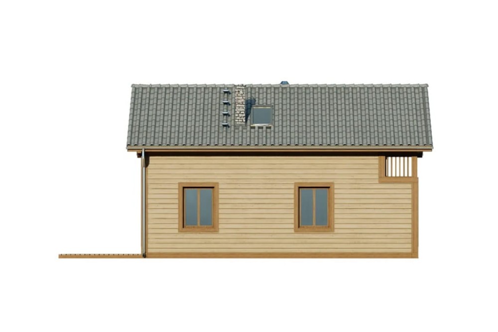 Projekt domu Gerasa 2 L-6736, parterowy z poddaszem użytkowym, podhalański, bez garażu, bez podpiwniczenia - elewacja ogrodowa