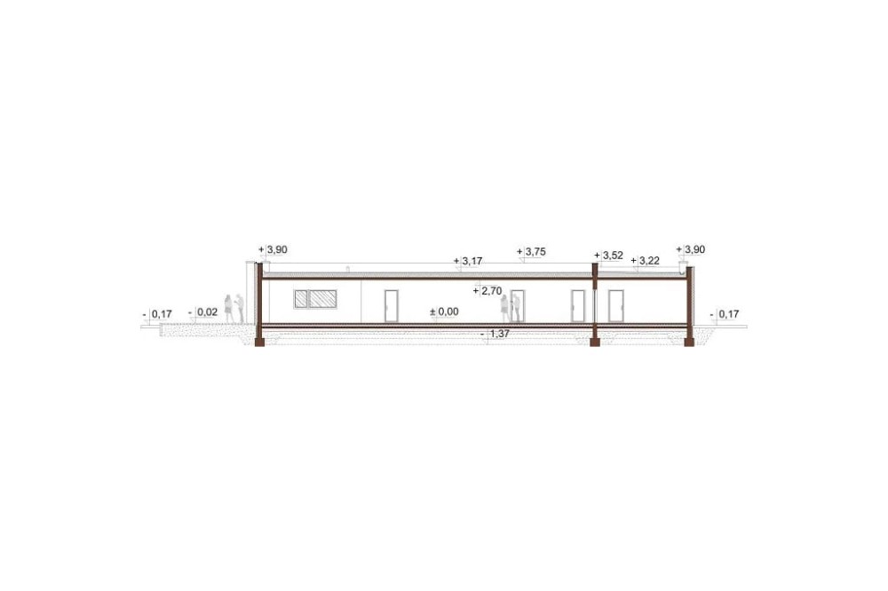 Projekt domu L-6688 - przekrój A-A