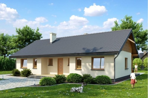 Projekt domu Wiśnicz N  tech. DM-6292 N  tech. , parterowy, jednorodzinny, dworkowy, bez podpiwniczenia i garażu-kolorystyka wersja 1