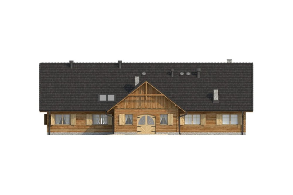 Projekt restauracji K-01, parterowy, niepodpiwniczony - elewacja frontowa