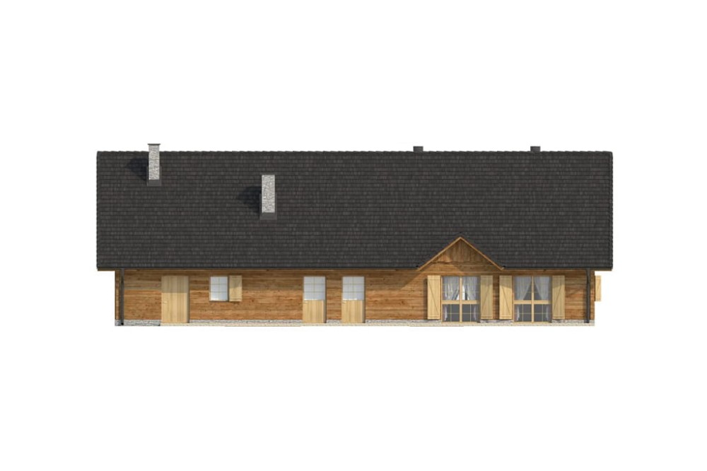 Projekt restauracji K-01, parterowy, niepodpiwniczony - elewacja ogrodowa