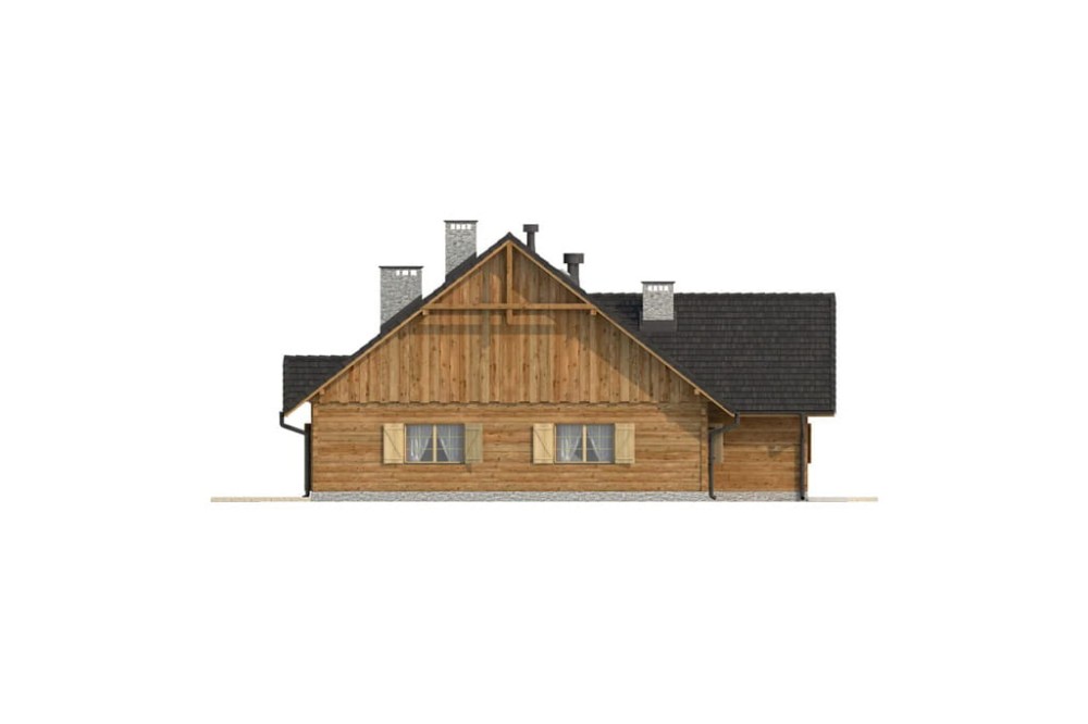 Projekt restauracji K-01, parterowy, niepodpiwniczony - elewacja lewa