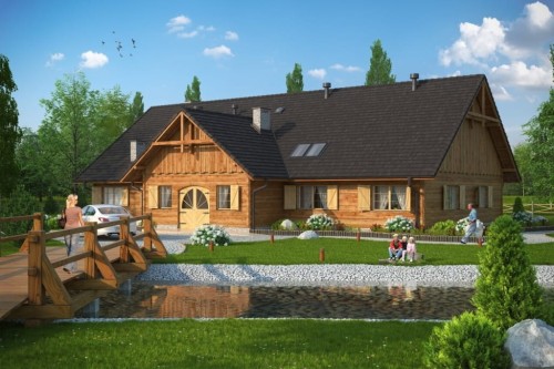 Projekt restauracji LK-01, parterowy, niepodpiwniczony - kolorystyka wersja 1