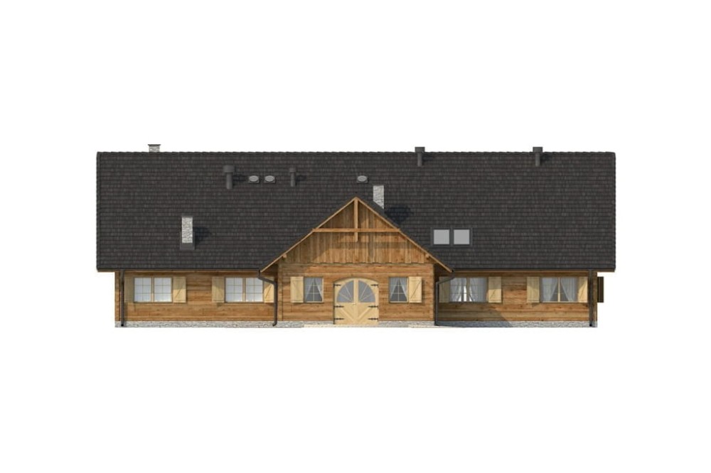 Projekt restauracji LK-01, parterowy, niepodpiwniczony - elewacja frontowa