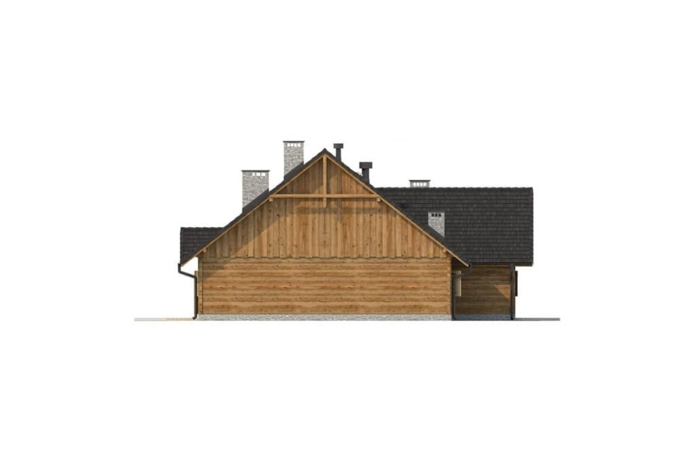 Projekt restauracji LK-01, parterowy, niepodpiwniczony - elewacja lewa