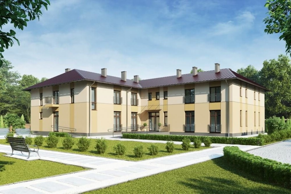 Projekt domu opieki dla osób starszych LK-112, piętrowy, niepodpiwniczony-kolorystyka wersja 4