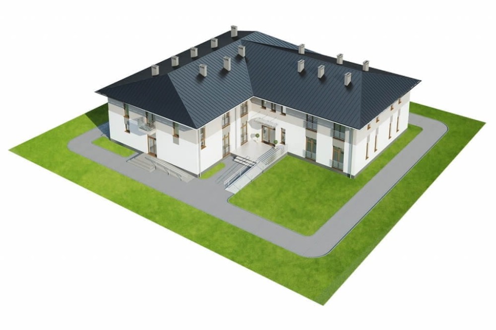 Projekt domu opieki dla osób starszych LK-112, piętrowy, niepodpiwniczony - model