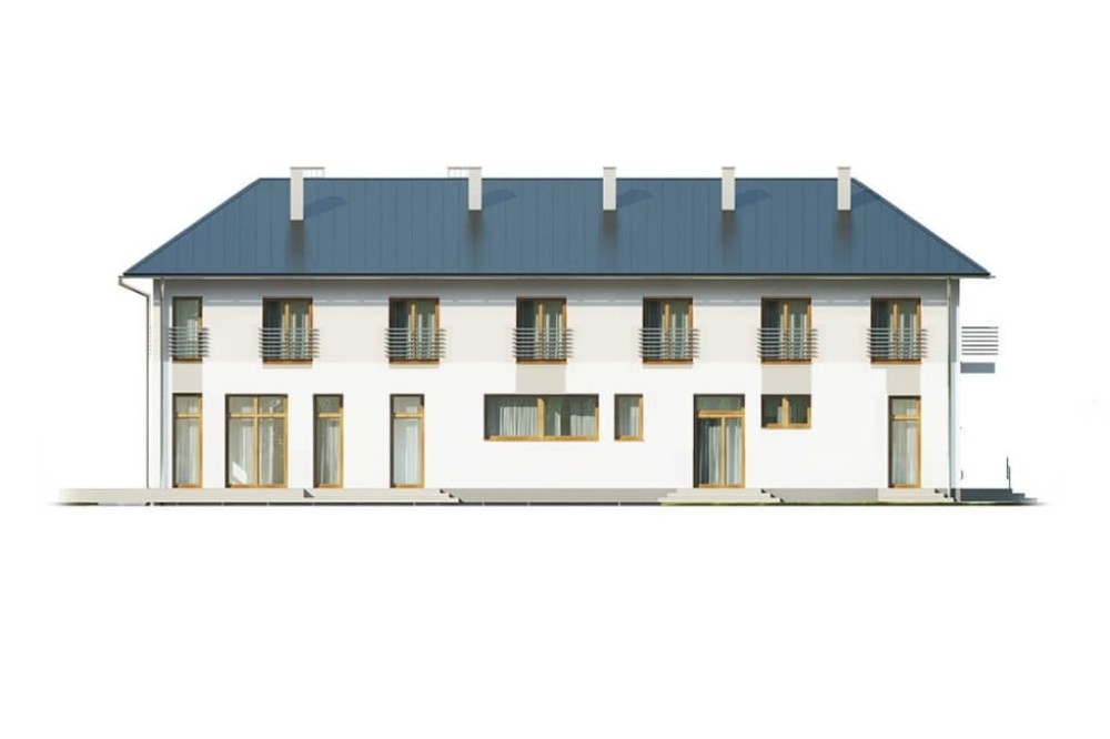 Projekt budynku K-112Projekt domu opieki dla osób starszych LK-112, piętrowy, niepodpiwniczony-elewacja lewa