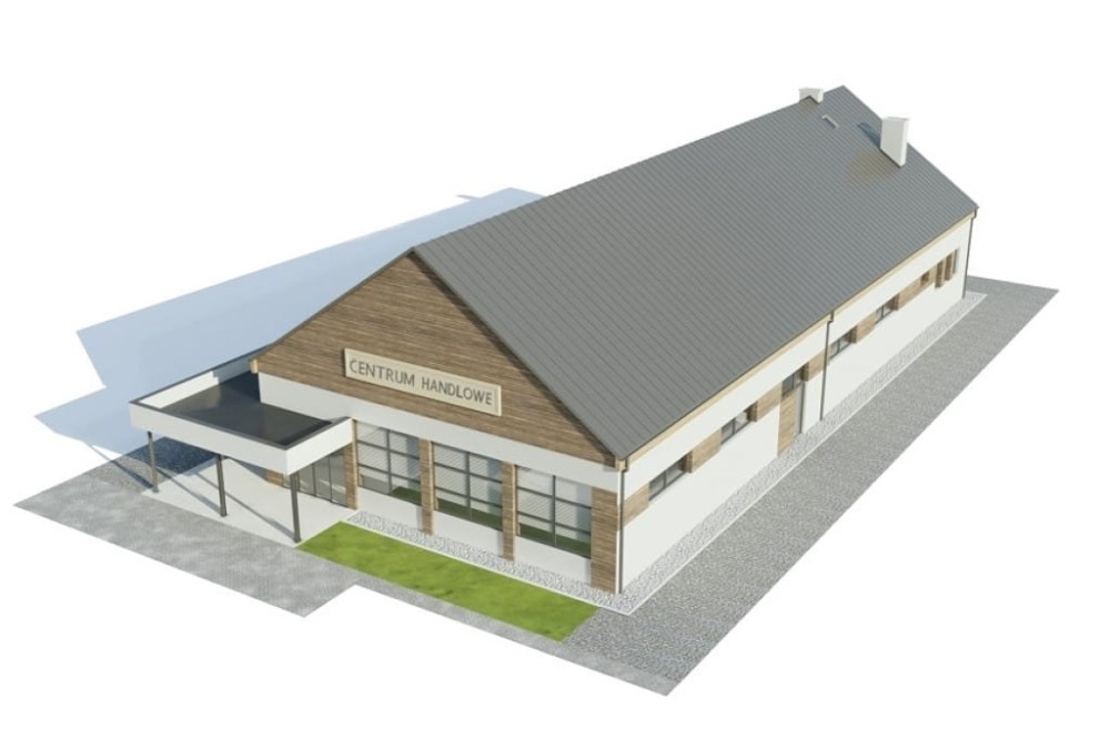 Projekt budynku handlowego  LK-127, parterowy, niepodpiwniczony, bez garażu - model