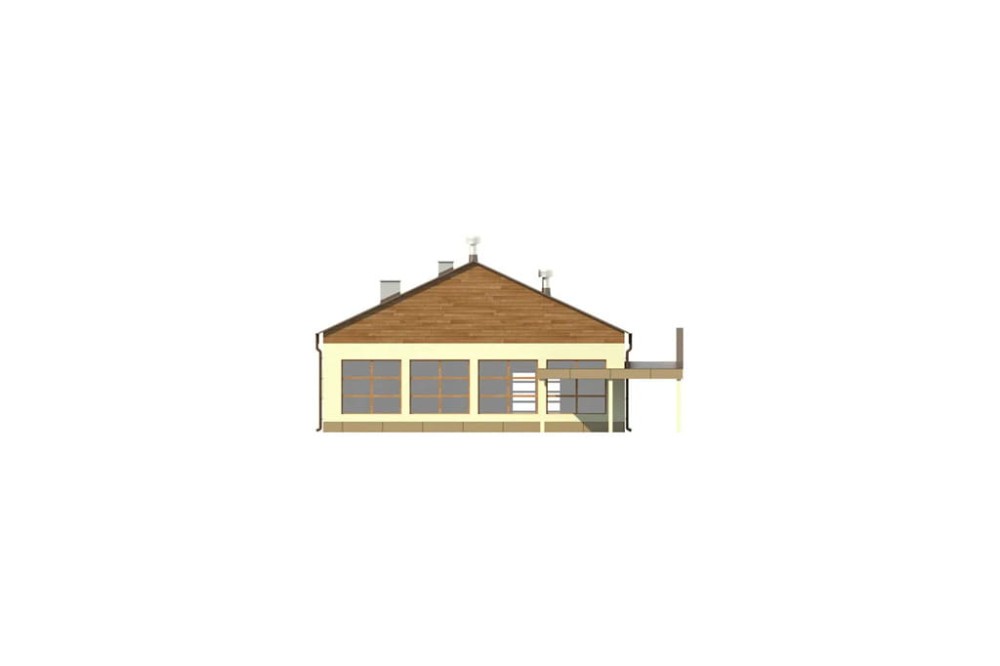 Projekt sklepu samoobsługowego K-51, parterowy, niepodpiwniczony - elewacja lewa
