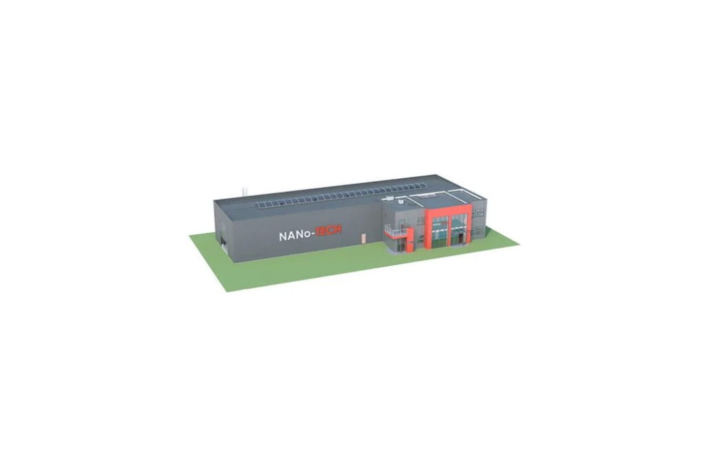 Projekt budynku magazynowo - produkcyjno - biurowego K-53, hala magazynowa jednokondygnacyjna, część biurowa dwukondygnacyjna, niepodpiwniczony - model