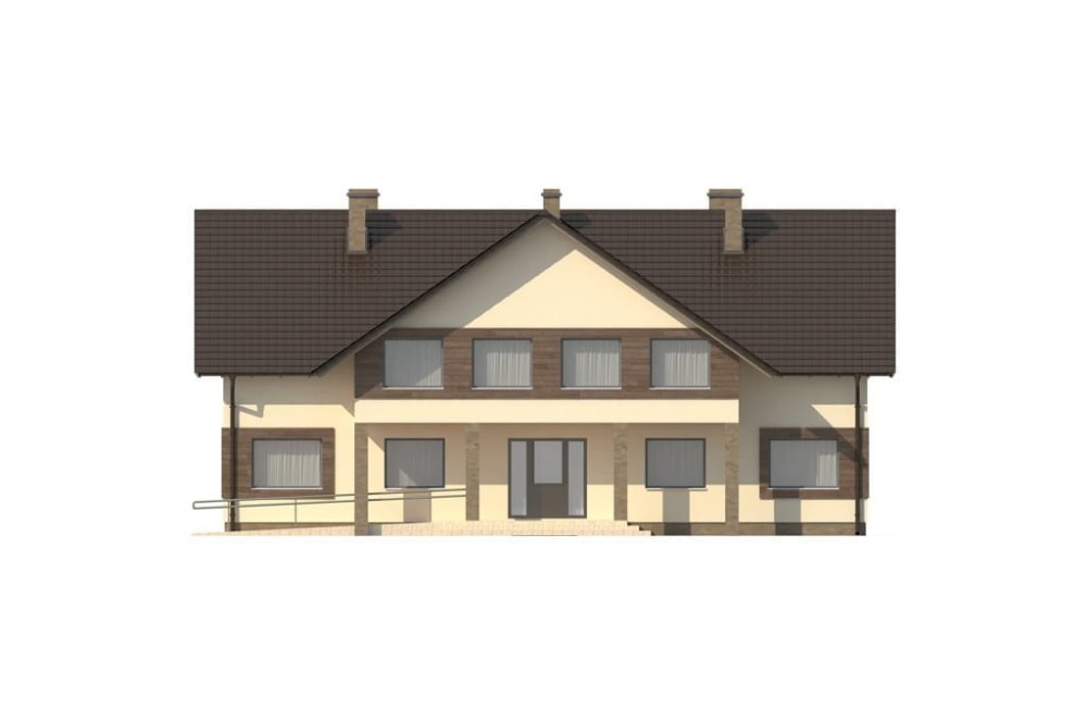 Projekt budynku LK-61 - elewacja frontowa