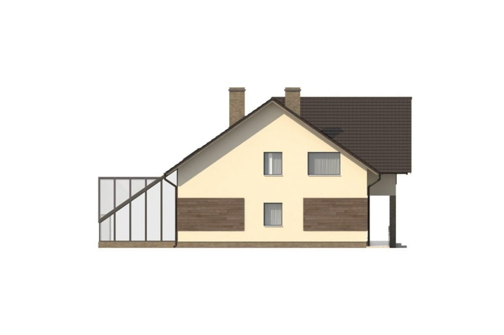 Projekt budynku LK-61 - elewacja boczna