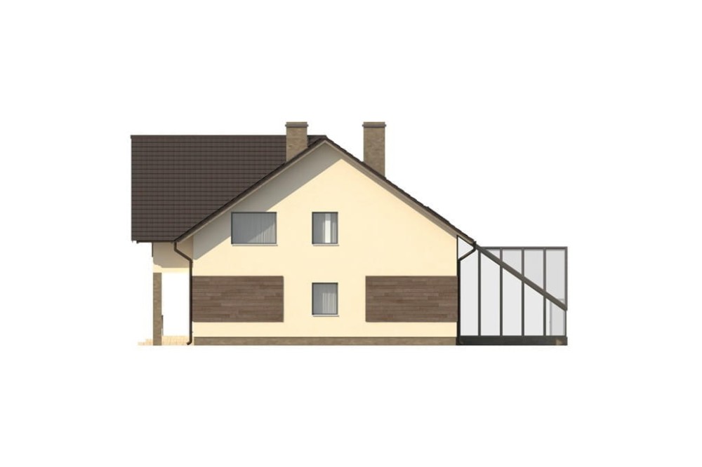 Projekt budynku LK-61 - elewacja boczna