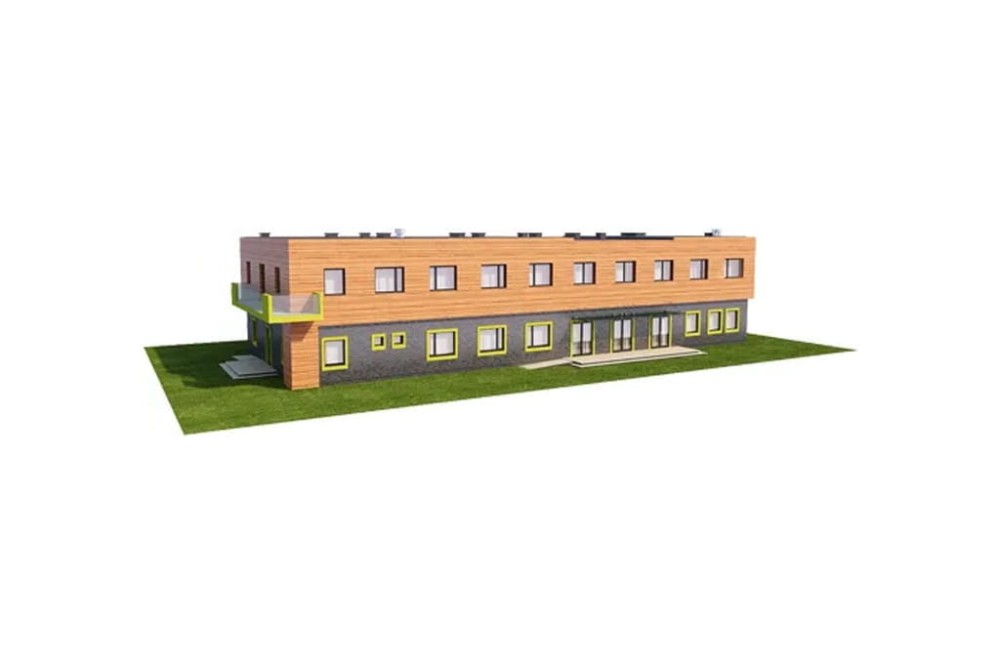 Projekt domu opieki dla osób starszych LK-65, piętrowy, niepodpiwniczony, bez garażu - model