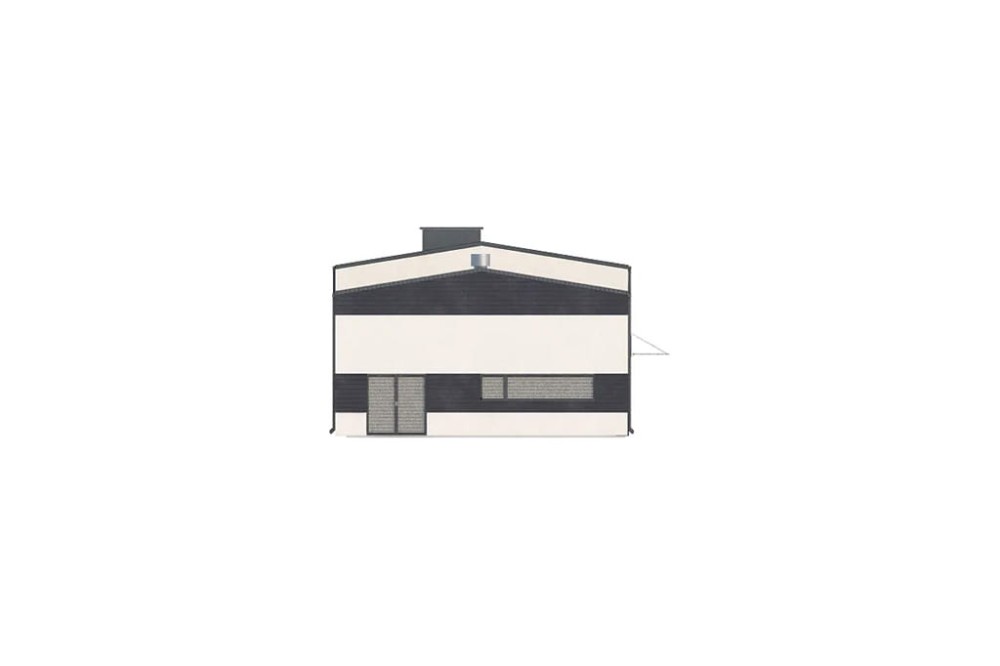 Projekt serwisu samochodowego K-66, parterowy, z poddaszem użytkowym, niepodpiwniczony - elewacja boczna