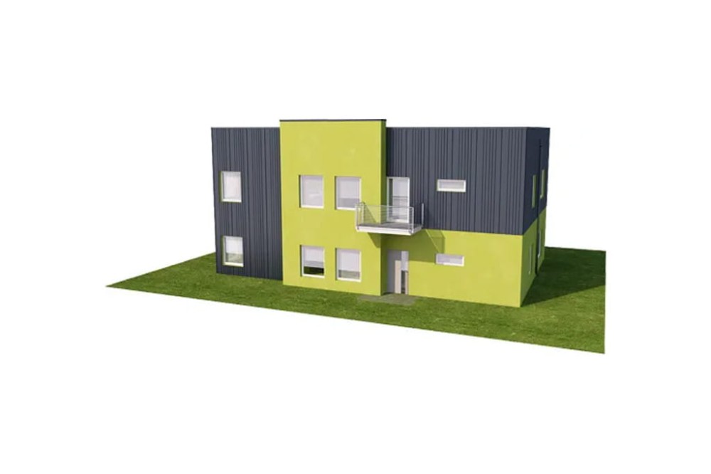 Projekt budynku administracyjno-socjalnego K-68,  piętrowy, niepodpiwniczony i bez garażu - model