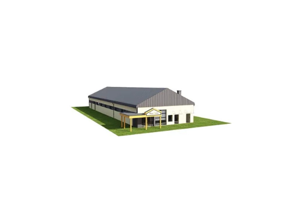 Projekt sklepu samoobsługowego K-77, parterowy, niepodpiwniczony - model