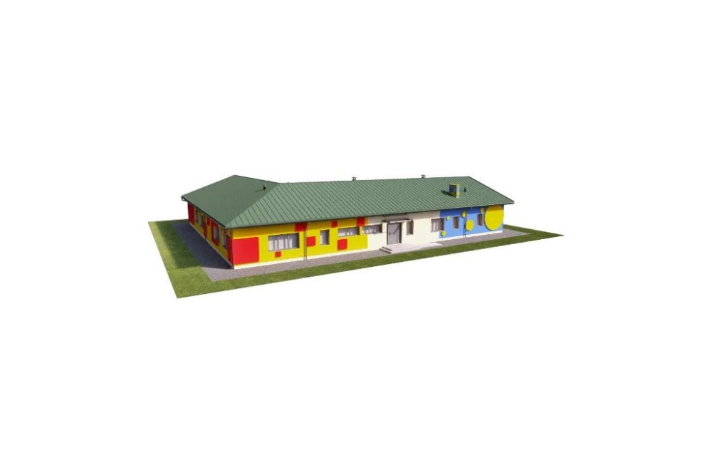 Projekt przedszkola K-82, parterowy, niepodpiwniczony, bez garażu - model