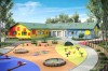 Projekt przedszkola LK-82, parterowy, niepodpiwniczony, bez garażu - kolorystyka wersja 1