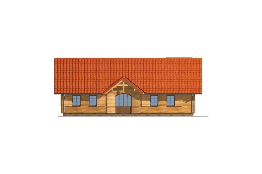 Projekt baru K-04, budynek parterowy, niepodpiwniczony - elewacja lewa