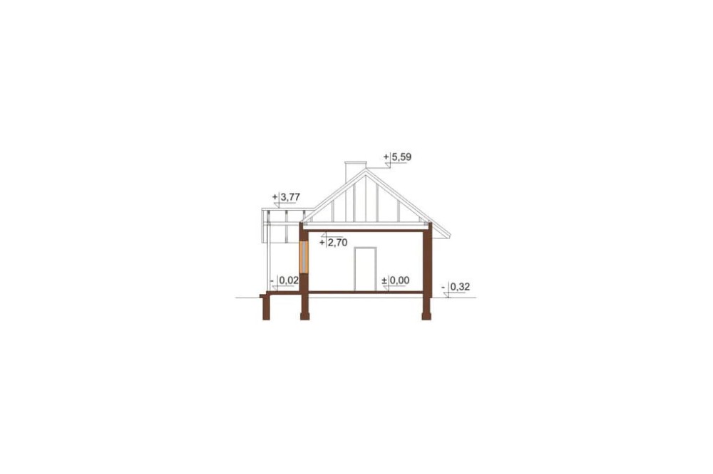 Projekt budynku K-05 - przekrój A-A