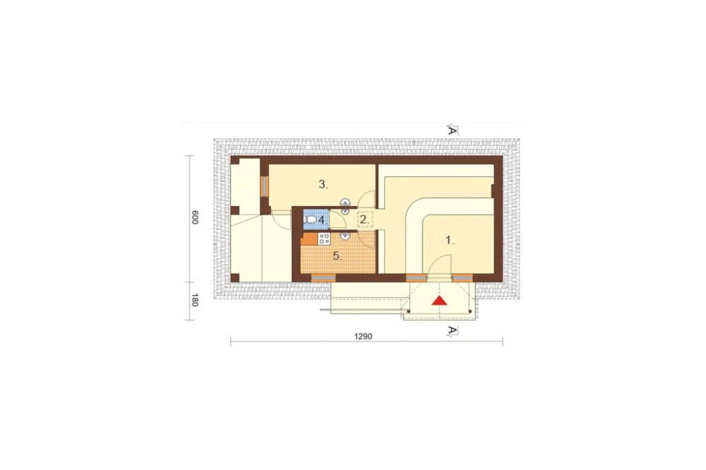 Projekt budynku K-05 - rzut parteru