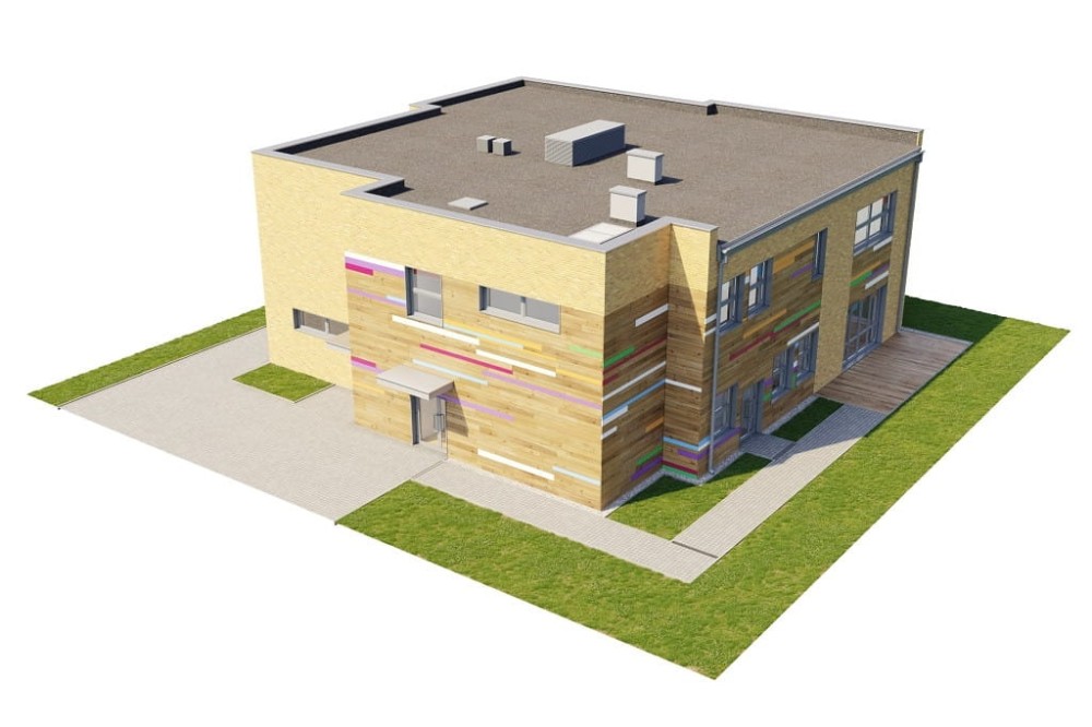 Projekt przedszkola LK-115, piętrowy, bez podpiwniczenia i garażu - model