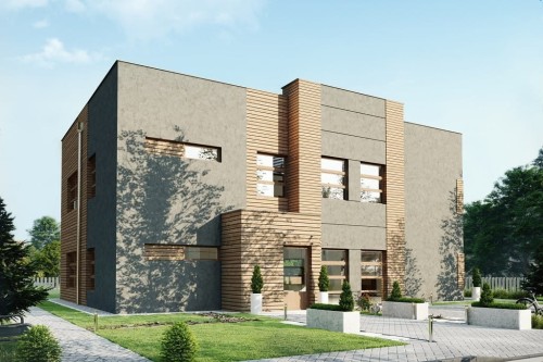 Projekt budynku LK-128 - wykończenie elewacji