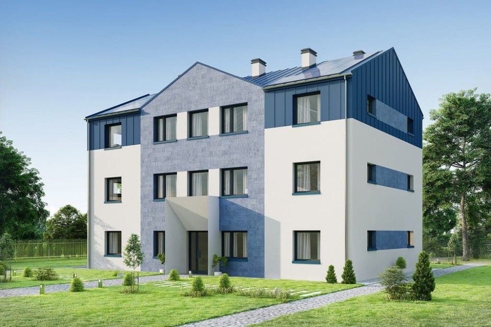 Projekt hostelu LK-135, posiada 3 kondygnacje - parter, I piętro, II piętro-kolorystyka wersja 3