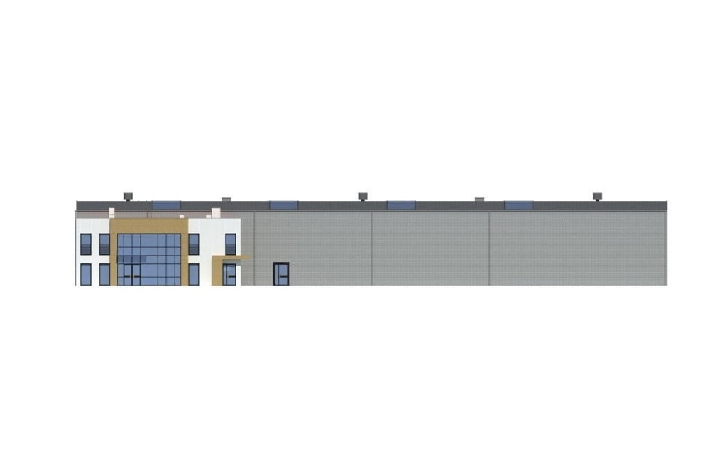 Projekt budynku produkcyjno-biurowego LK-139, niepodpiwniczony i składa się z dwóch części: pierwsza część to dwukondygnacyjny- elewacja frontowa