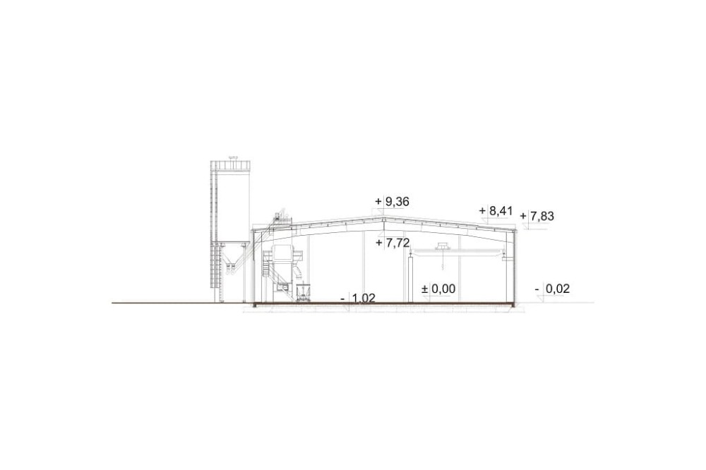 Projekt budynku LK-139 - przekrój B-B