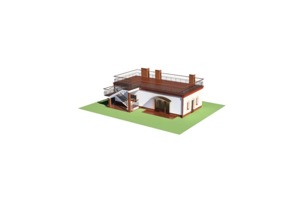 Projekt  baru K-22, parterowy, niepodpiwniczony - model